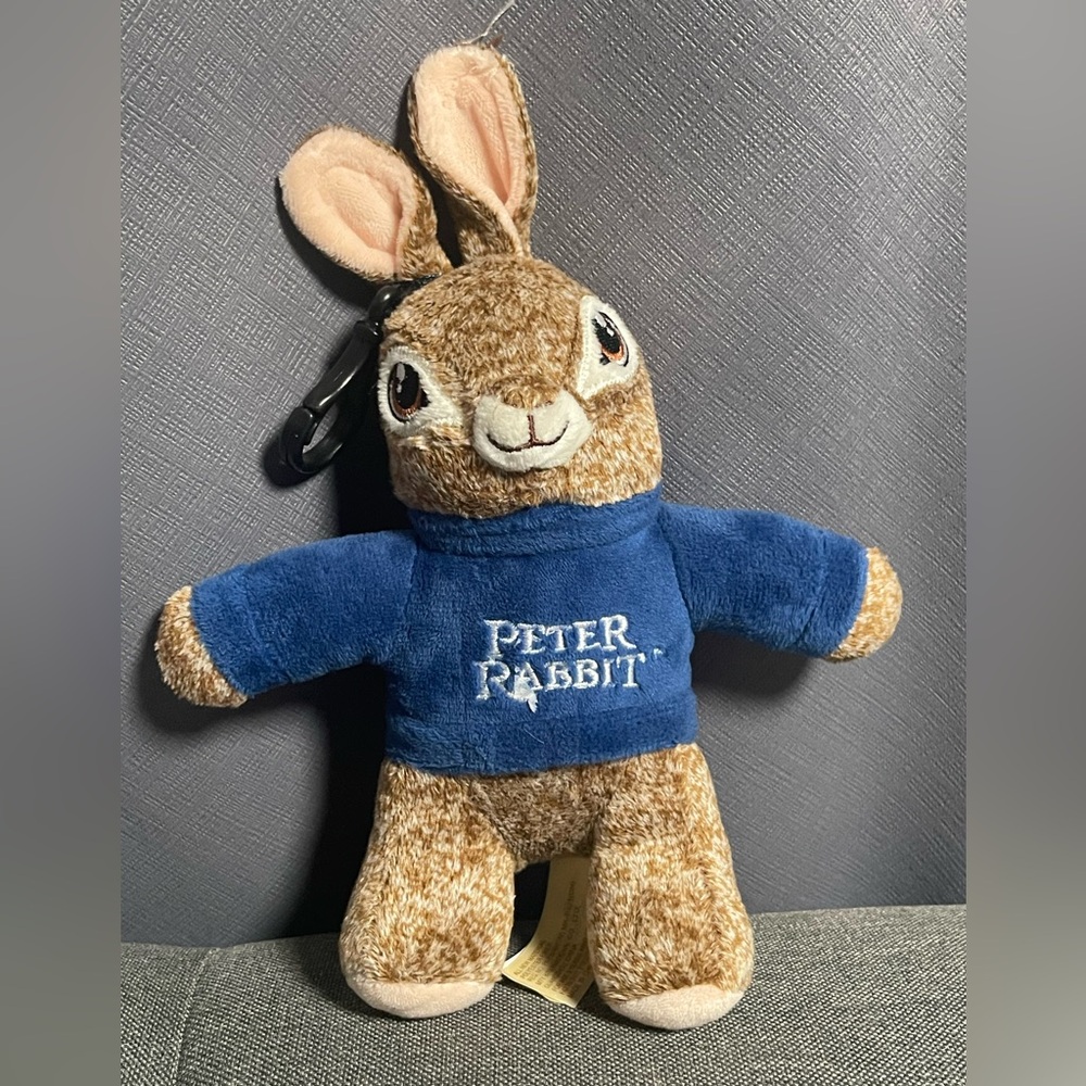 DanDee PETER RABBIT 8" Plush Stuffed Animal With Bag Clip
